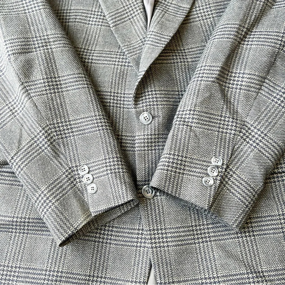 Vintage Cambridge O’ Connors Pure Wool Plaid  Blazer Union Made in Canada - Picture 6 of 15